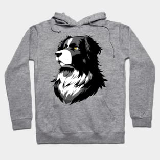 Stunning and Cool Caucasian Shepherd Dog Monochrome and Gold Portrait for Father's Day Hoodie